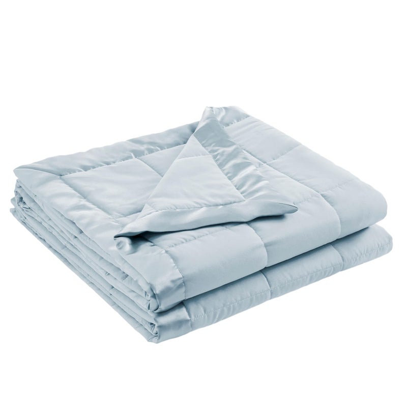 Madison Park Windom Down Alternative Blanket, Premium 3M Scotchgard Moisture Wicking Treatment, Lightweight and Soft Bed Cover For All Season, Satin Trim, Blue Full/Queen - Image 1